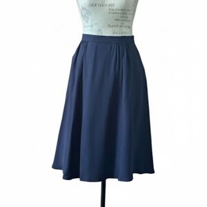 REISS “Everette” Fluid Mid Length Skirt In Night Navy Size 10 New With Tags!